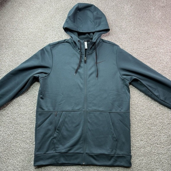 Nike Other - Nike Men Size M Therma Hoodie Full Zip Dri-FIT Jacket Pocket Training All Green